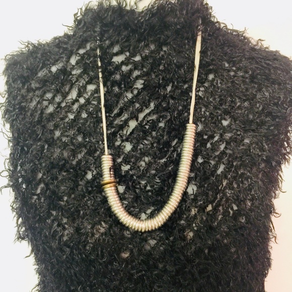 Barneys New York Necklace NWT Vintage Silver/Brass - Picture 2 of 8